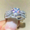 Wholesale Copper Ring Geometric Zircon Inlay For Women