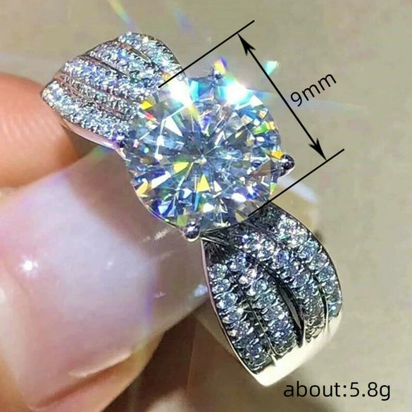 Wholesale Copper Ring Geometric Zircon Inlay For Women