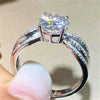 Wholesale Copper Ring Geometric Zircon Inlay For Women