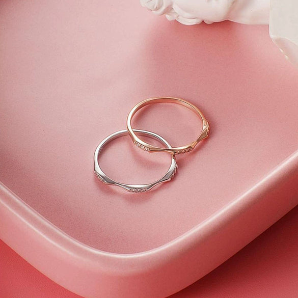 Wholesale Copper Ring Simple Style Inlaid Zircon Tail Ring For Women