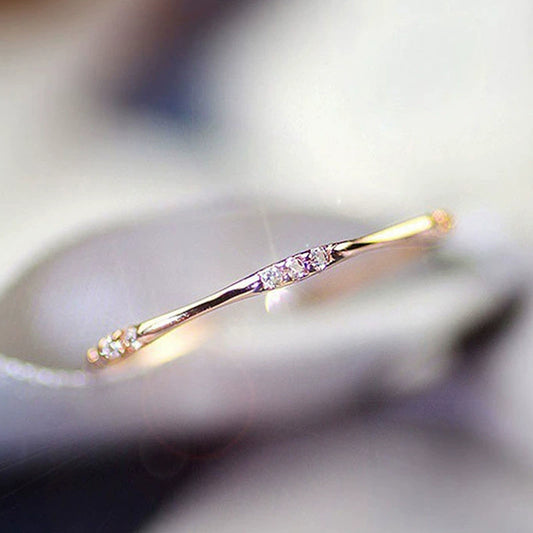 Wholesale Copper Ring Simple Style Inlaid Zircon Tail Ring For Women
