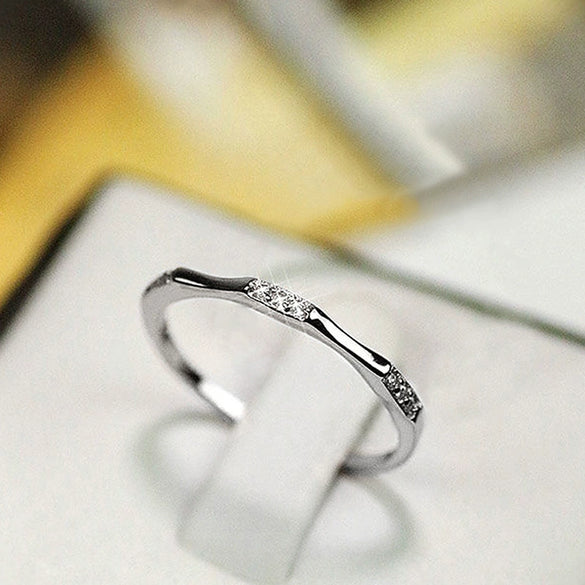 Wholesale Copper Ring Simple Style Inlaid Zircon Tail Ring For Women