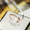 Wholesale Copper Ring Simple Style Inlaid Zircon Tail Ring For Women