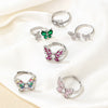 Wholesale Copper Ring With Butterfly Shape Electroplated Platinum And Microinlaid Zircon For Women Simple And Light Luxury Style