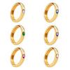 Wholesale Copper Ring With Colorful Zircon And Geometric Pattern Electroplated For Women