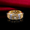 Wholesale Copper Ring With Double Color Plating Hollow Pattern Flower Design And Zircon For Women