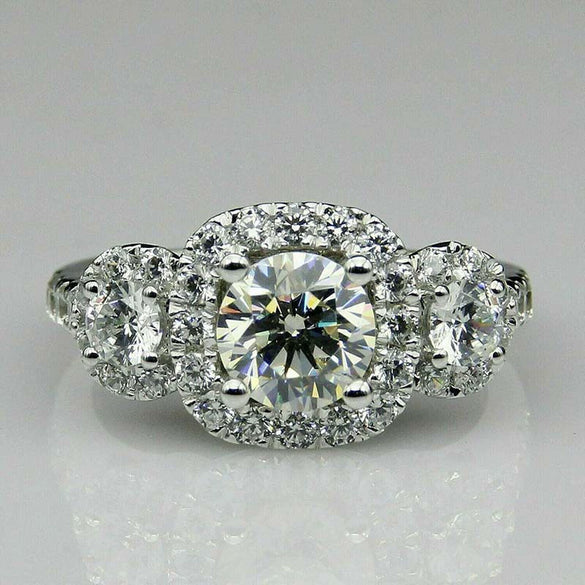 Wholesale Copper Ring With Flower And Geometric Pattern Inlaid Zircon For Women Luxury Business Style Jewelry