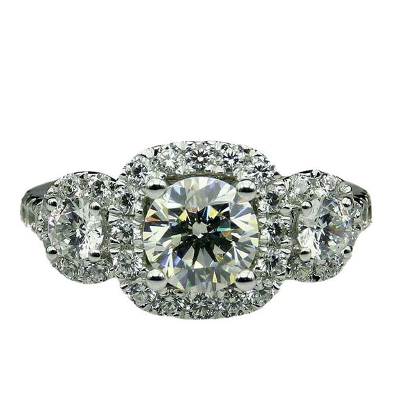 Wholesale Copper Ring With Flower And Geometric Pattern Inlaid Zircon For Women Luxury Business Style Jewelry