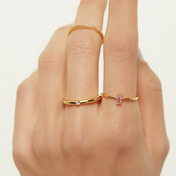 Wholesale Copper Ring With Geometric Style Electroplated For Women