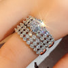 Wholesale Copper Ring With Star Shape And Geometric Design Inlaid With Zircon For Women And Couple Exaggerated Style
