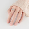 Wholesale Copper Rotatable Ring With Geometric Pattern And Four Leaf Grass Design For Women