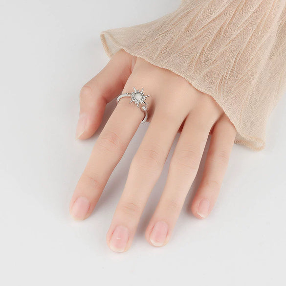 Wholesale Copper Rotatable Sunflower Ring For Women With Electroplating And Geometric Design