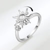 Wholesale Copper Rotatable Sunflower Ring For Women With Electroplating And Geometric Design