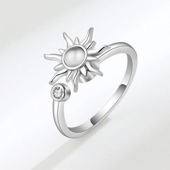 Wholesale Copper Rotatable Sunflower Ring For Women With Electroplating And Geometric Design