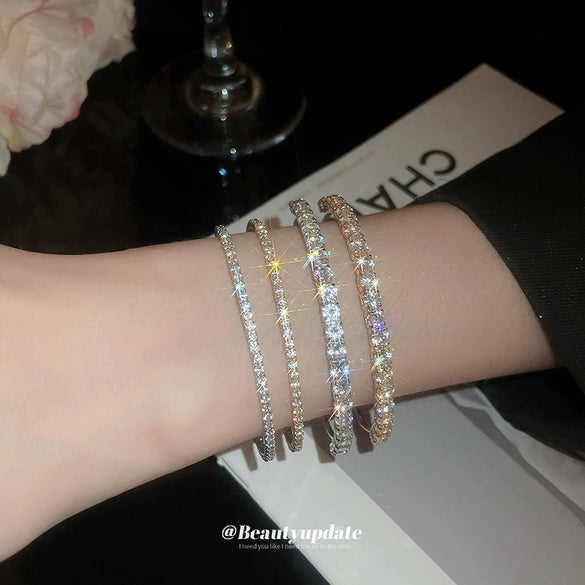 Wholesale Copper Round Diamond Opening Highend Geometric Women's Bracelet