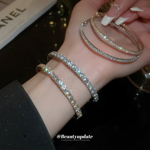 Wholesale Copper Round Diamond Opening Highend Geometric Women's Bracelet