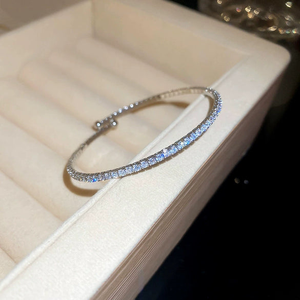 Wholesale Copper Round Diamond Opening Highend Geometric Women's Bracelet