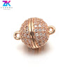Wholesale Copper Round Microinlay Magnetic Buckle Head Accessories For Necklace And Bracelet With Electroplating Treatment