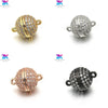 Wholesale Copper Round Microinlay Magnetic Buckle Head Accessories For Necklace And Bracelet With Electroplating Treatment