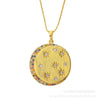 Wholesale Copper Round Pendant Necklace With Electroplated Finish And Star Moon Diamond Design Jewelry