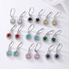 Wholesale Copper Round Zircon Inlay Women's Simple Fashion Light Luxury Highend Temperament Colorful Earrings