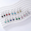 Wholesale Copper Round Zircon Inlay Women's Simple Fashion Light Luxury Highend Temperament Colorful Earrings