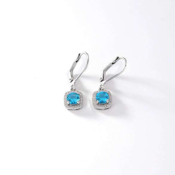 Wholesale Copper Round Zircon Inlay Women's Simple Fashion Light Luxury Highend Temperament Colorful Earrings
