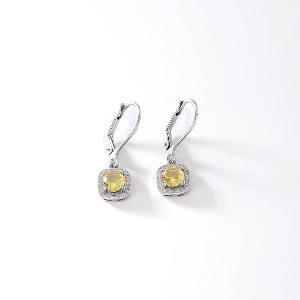 Wholesale Copper Round Zircon Inlay Women's Simple Fashion Light Luxury Highend Temperament Colorful Earrings