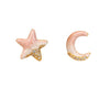 Wholesale Copper S925 Silver Needle Geometric Oil Dripping Star Moon Earrings For Women Electroplated