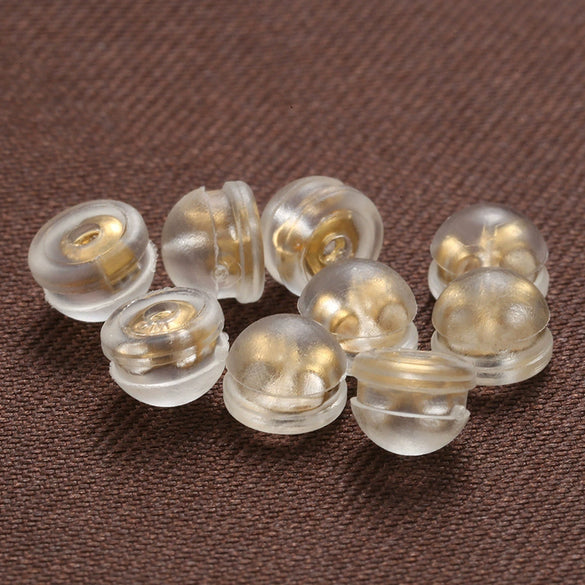 Wholesale Copper Silicone Ear Plug Accessories With Semicircle Pattern And Electroplating Treatment