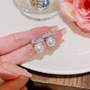 Wholesale Copper 925 Silver Needle Zircon And Pearl Earrings With Sweet Bow Design For Women