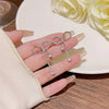 Wholesale Copper Silver Plated Bow Shaped Zircon Inlaid Women's Earrings Sweet Style