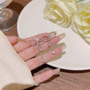 Wholesale Copper Silver Plated Bow Shaped Zircon Inlaid Women's Earrings Sweet Style