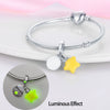 Wholesale Copper Silver Plated Colorful Luminous Clover Star Charm Dripping Oil Bracelet Necklace Beads
