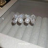 Wholesale Copper Silver Zircon Pearl Bow Earrings For Women Light Luxury Design