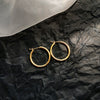 Wholesale Copper Simple Geometric Round Hollow Earrings For Women With Real Gold Plating