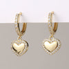 Wholesale Copper Simple Micropaved Zircon Earrings With Heart Butterfly Ear Hook Ear Buckle Geometric And Heart Shape Design For Women