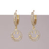 Wholesale Copper Simple Micropaved Zircon Earrings With Heart Butterfly Ear Hook Ear Buckle Geometric And Heart Shape Design For Women