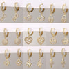 Wholesale Copper Simple Micropaved Zircon Earrings With Heart Butterfly Ear Hook Ear Buckle Geometric And Heart Shape Design For Women