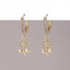 Wholesale Copper Simple Micropaved Zircon Earrings With Heart Butterfly Ear Hook Ear Buckle Geometric And Heart Shape Design For Women