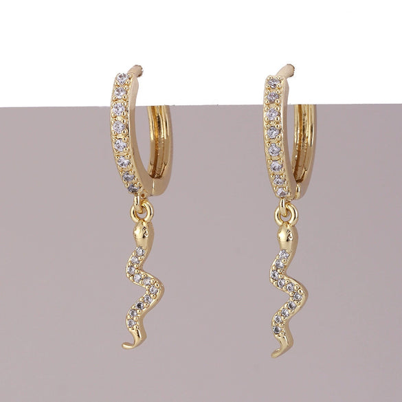 Wholesale Copper Simple Micropaved Zircon Earrings With Heart Butterfly Ear Hook Ear Buckle Geometric And Heart Shape Design For Women