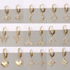 Wholesale Copper Simple Micropaved Zircon Earrings With Heart Butterfly Ear Hook Ear Buckle Geometric And Heart Shape Design For Women
