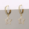 Wholesale Copper Simple Micropaved Zircon Earrings With Heart Butterfly Ear Hook Ear Buckle Geometric And Heart Shape Design For Women