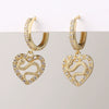 Wholesale Copper Simple Micropaved Zircon Earrings With Heart Butterfly Ear Hook Ear Buckle Geometric And Heart Shape Design For Women