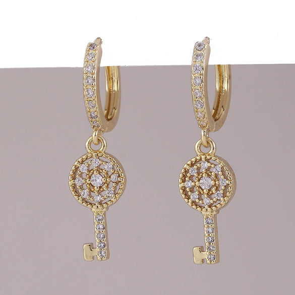 Wholesale Copper Simple Micropaved Zircon Earrings With Heart Butterfly Ear Hook Ear Buckle Geometric And Heart Shape Design For Women