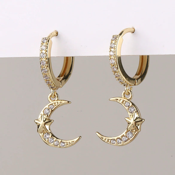 Wholesale Copper Simple Micropaved Zircon Earrings With Heart Butterfly Ear Hook Ear Buckle Geometric And Heart Shape Design For Women