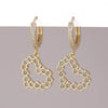 Wholesale Copper Simple Micropaved Zircon Earrings With Heart Butterfly Ear Hook Ear Buckle Geometric And Heart Shape Design For Women