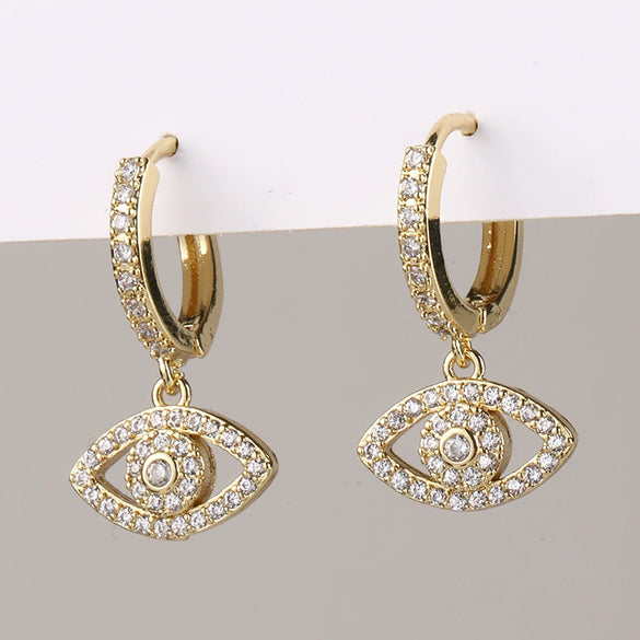 Wholesale Copper Simple Micropaved Zircon Earrings With Heart Butterfly Ear Hook Ear Buckle Geometric And Heart Shape Design For Women