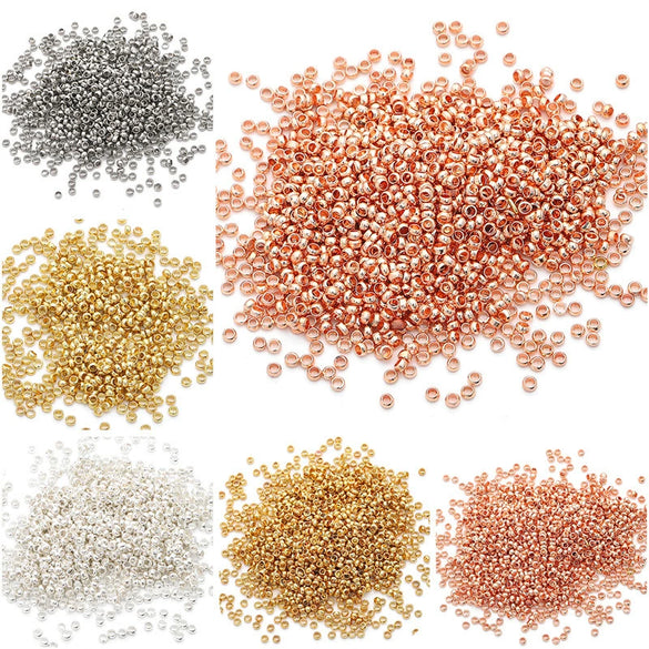 Wholesale Copper Simple Style Diy Handmade Beaded Jewelry Accessories Necklace With Gold And Silver Fixed Clip Tail Tube And Positioning Beads Electroplated