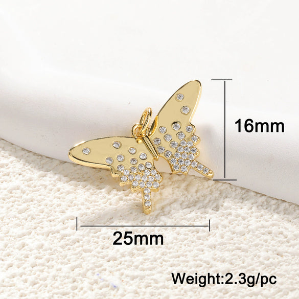 Wholesale Copper Small Animal Pendant With Dripping Oil And Diamondembedded Including Butterfly Turtle Bee Dragonfly